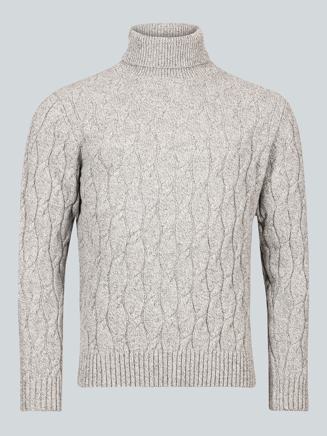 Pull col roulé gris en...