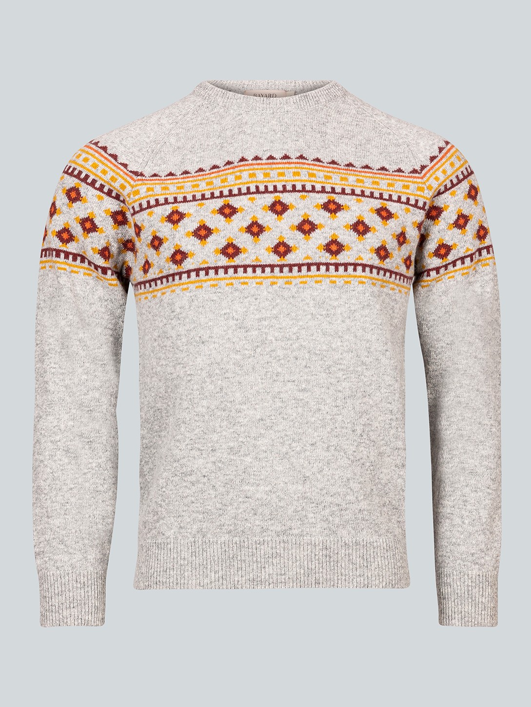 Pull jacquard gris Bourguignon