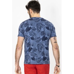 t-shirt en coton coupe droite indigo