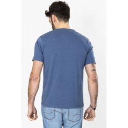 t-shirt coton mélangé manches courtes indigo