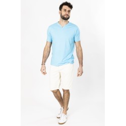 t-shirt turquoise coupe droite manches courtes