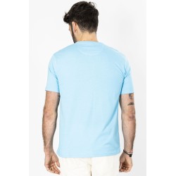 t-shirt couleur turquoise en coton mélangé