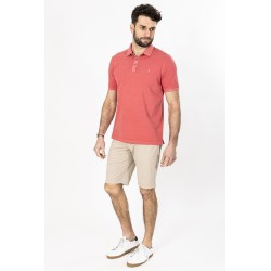 polo orange manches courtes coupe droite