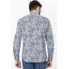 chemise coupe ajutée à motifs fleuris bleu marine