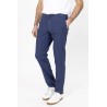 pantalon indigo en coton et lin coupe ajustée