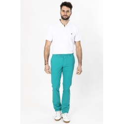 chino en toile vert clair coupe ajustée