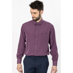 chemise sans repassage manches longues lie de vin