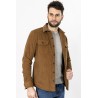 sur-chemise en velours camel coupe ajustée
