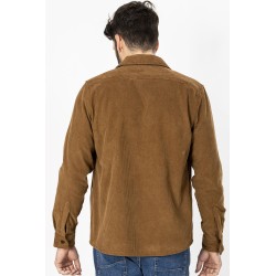 Chemise en velours camel manches longues