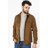 sur-chemise bayard en velours camel manches longues
