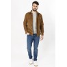 chemise en velours couleur camel coupe ajustée