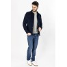 sur-chemise en velours bleu marine coupe ajustée