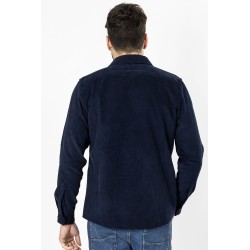 sur-chemise en velours couleur bleu marine col ville