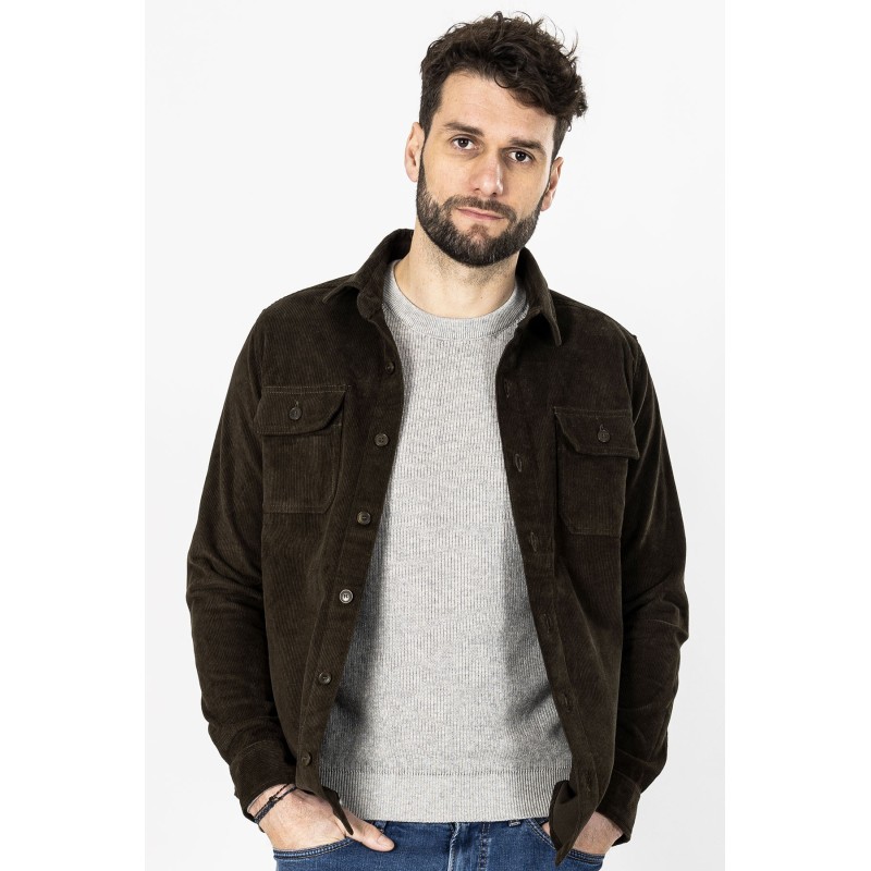 sur-chemise kaki en velours bayard