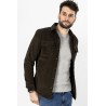 sur-chemise en velours kaki manches longues