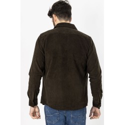 sur-chemise coupe ajustée couleur kaki col ville