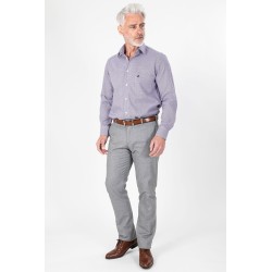 pantalon en coton gris clair coupe près du corps