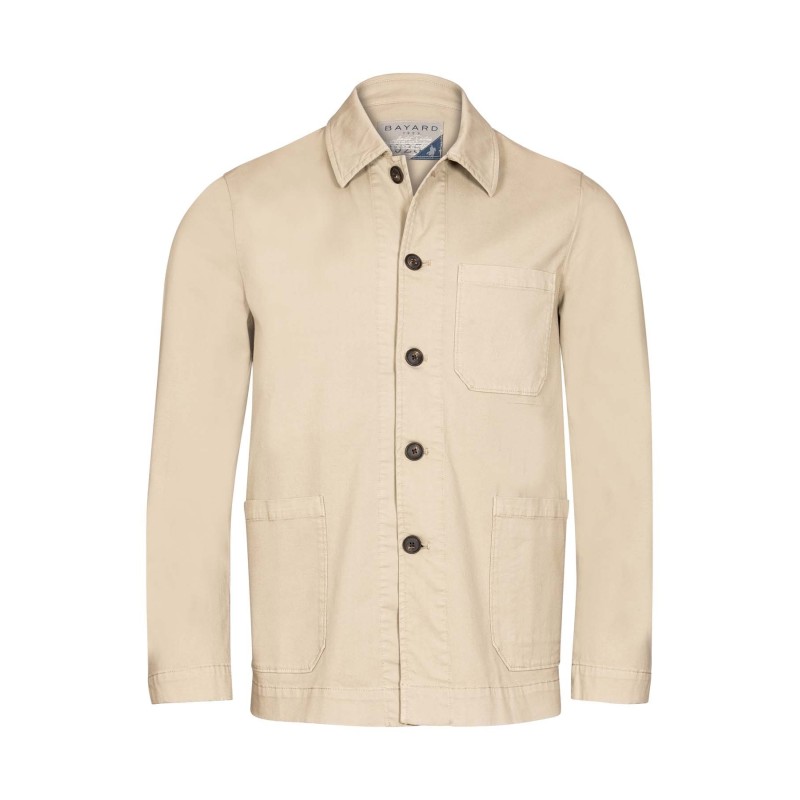 veste de travail beige en coton et élasthane bayard