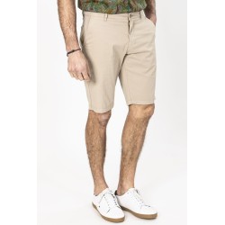 short beige en coton mélangé