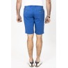 bermuda au touché satiné bleu coton mélangé