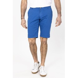 short bleu en coton et élasthanne pour homme