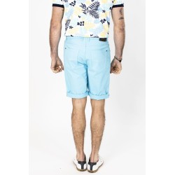 short turquoise en coton et élasthanne bayard