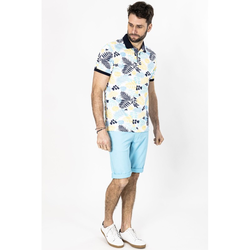 bermuda couleur turquoise en toile denim pour homme Bayard