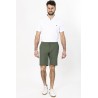 bermuda kaki avec cordon à la ceinture en coton mélangé