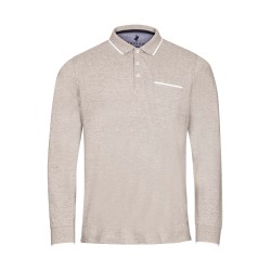 Polo manches longues rayé pour homme – Coloris marine – Bayard