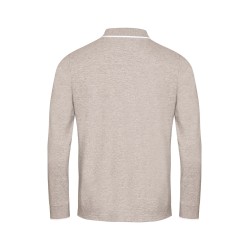 polo manches longues en coton Bayard gris clair