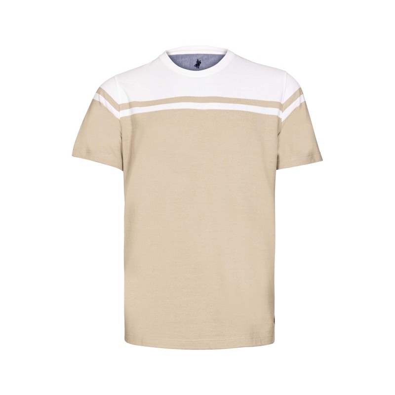 t-shirt beige et blanc en coton Bayard