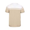 t-shirt blanc et beige manches courtes en cotono