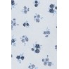 cravate fabriquée en italie grise à motifs fleurs bleues