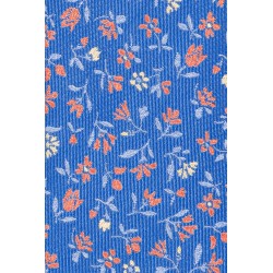 cravate fabriquée en italie bleu à motifs fleuris