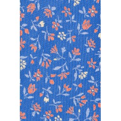 cravate fabriquée en italie bleu à motifs fleuris