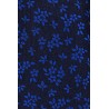 Cravate en soie motifs fleuris bleu marine