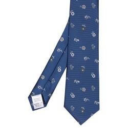 cravate bleu indigo à motifs fleuris bayard