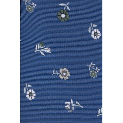 cravate couleur indigo à fleurs