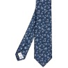 cravate marine motifs fleuris bleu ciel gris et blanc