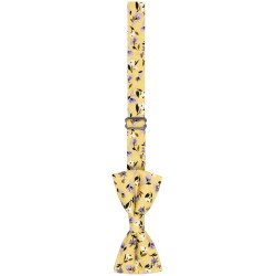 Noeud papillon jaune en coton motifs fleuris bayard