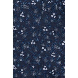 Pochette de veste à fleurs bleues et grises