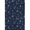 Pochette de veste à fleurs bleues et grises