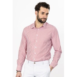 chemise en coton rouge et blanche