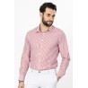 chemise en coton rouge et blanche