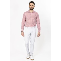 chemise rayée rouge et blanche