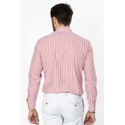 chemise en coton rayures rouge Bayard