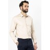 chemise beige en coton mélangé