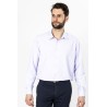chemise parme manches longues coton mélangé