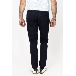 pantalon coupe ajustée bleu marine cinq poches