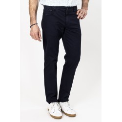 Pantalon toile bleu marine en coton et élasthanne bayard